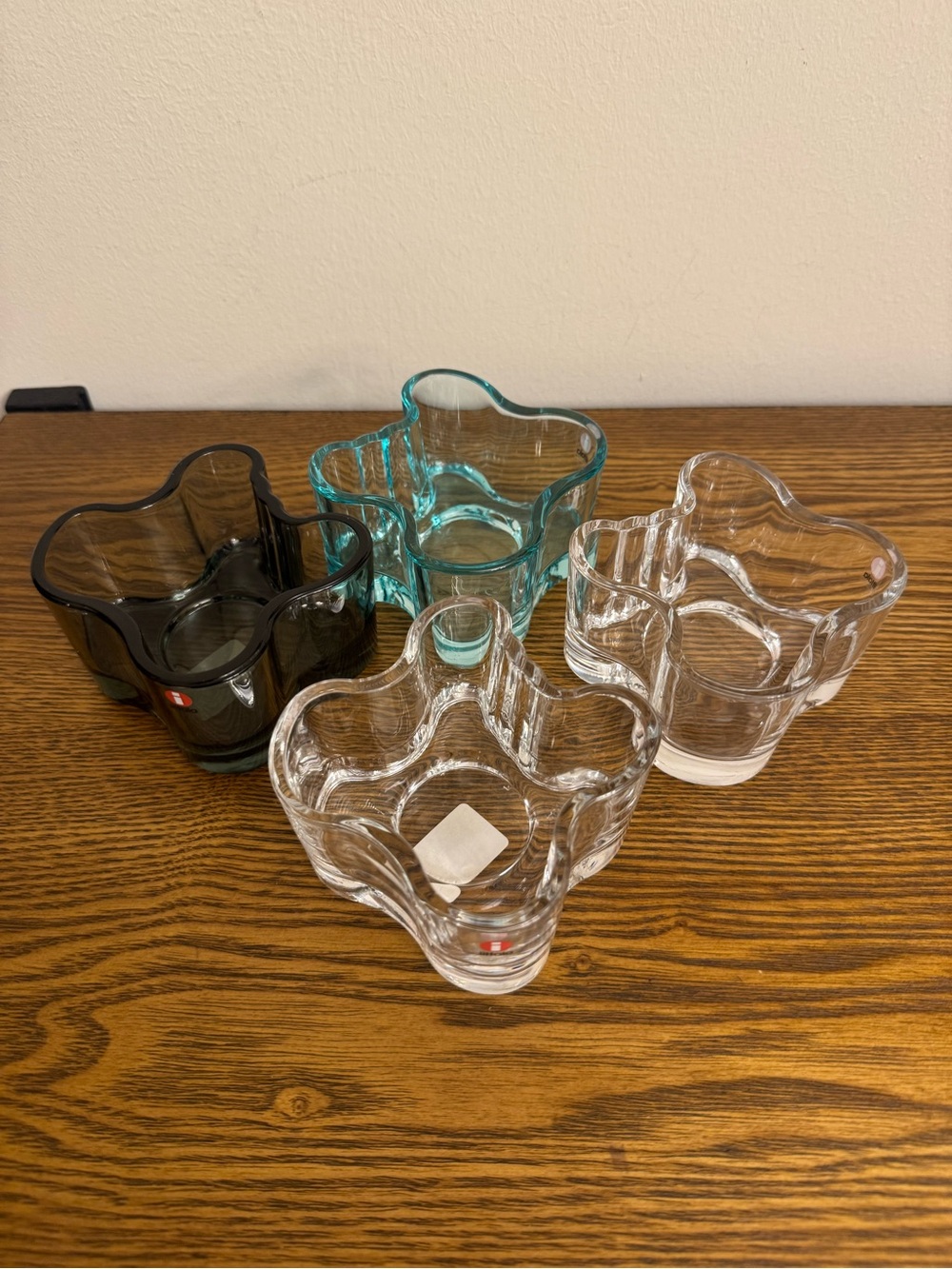 Iittala Alvar Aalto Savoy Glass Votive Tealight Candle Holder Set of 4 Finland